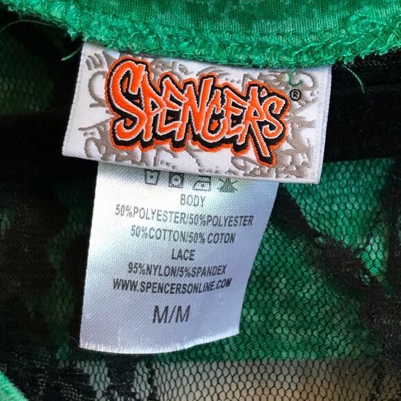 Spencer’s M/M Irish t-shirt floral black lace green yellow casual - Picture 4 of 8